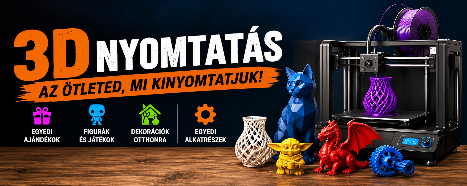 TheMark3D molinó: egyedi figurák, dekorációk, ajándékok és alkatrészek 3D nyomtatással